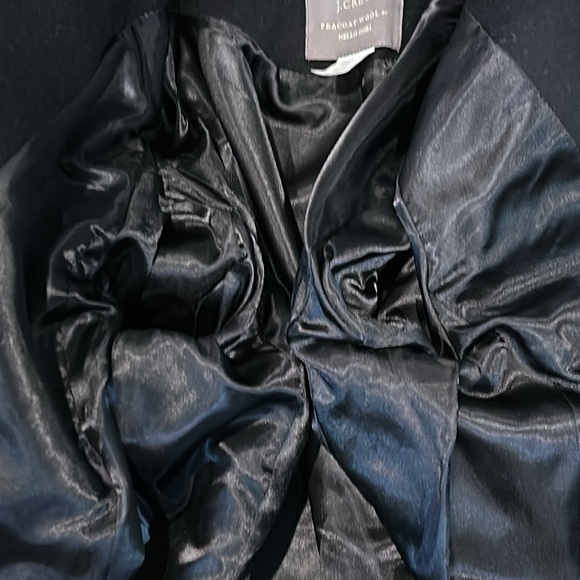 J. Crew Nello Gori Wool Peacoat Black Tan Trimmed size 12 - Picture 11 of 17